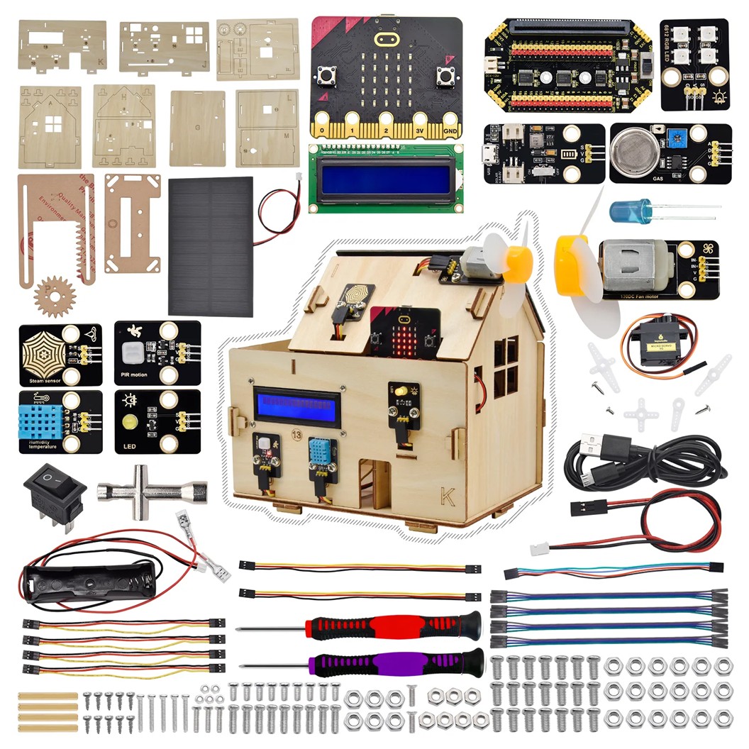 KEYESTUDIO KS4028 ชุดสมาร์ทโฮม ไมโครบิต บ้านอัจฉริยะ IoT Smart Home Kit for Microbit **รวมบอร์ด** with Micro:bit