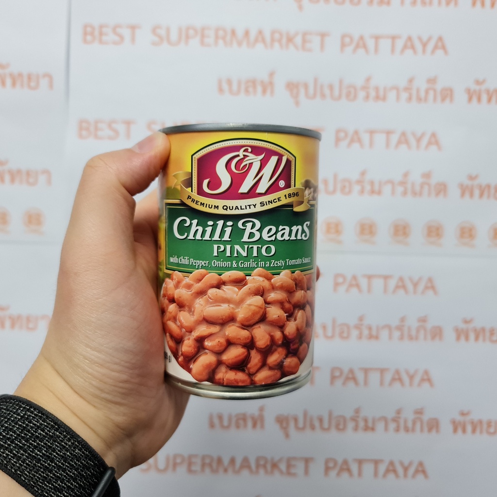 เอส แอนด์ ดับบลิว ถั่วพินโต้ รสเผ็ด น้ำหนักสุทธิ 439 กรัม S&W Chili Beans 439 g.