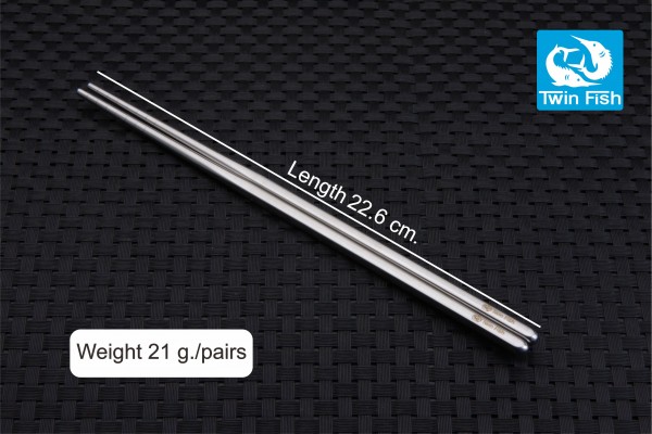 Twin Fish ตะเกียบสเตนเลส CP 12 คู่ (สีเงิน)