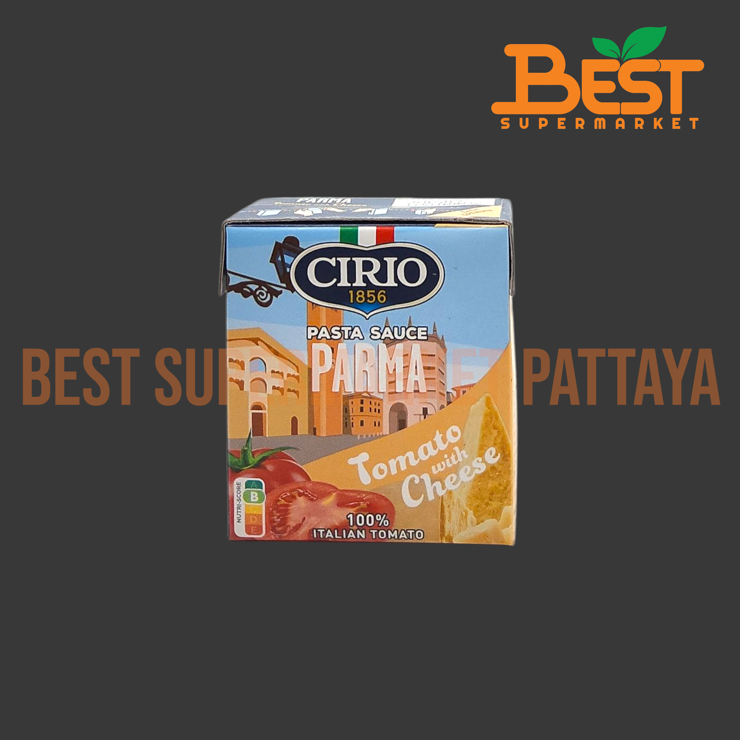 ซีรีโอ วิท ชีส พาร์มา พาสต้า ซอส (ซอสมะเขือเทศสำหรับราดพาสต้า) 340 กรัม.Tomato with Cheese Parma Pasta Sauce (Cirio Brand) 340 g.