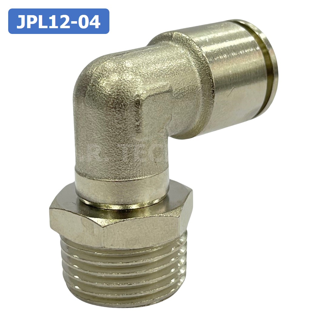 (1ชิ้น) JPL12-04 ข้อต่อลม เกลียวนอก งอ90° สแตนเลส STAINLESS Male Thread Elbow Pipe Quick Fittings Connector ข้อต่อลมสแตนเลส ข้องอ