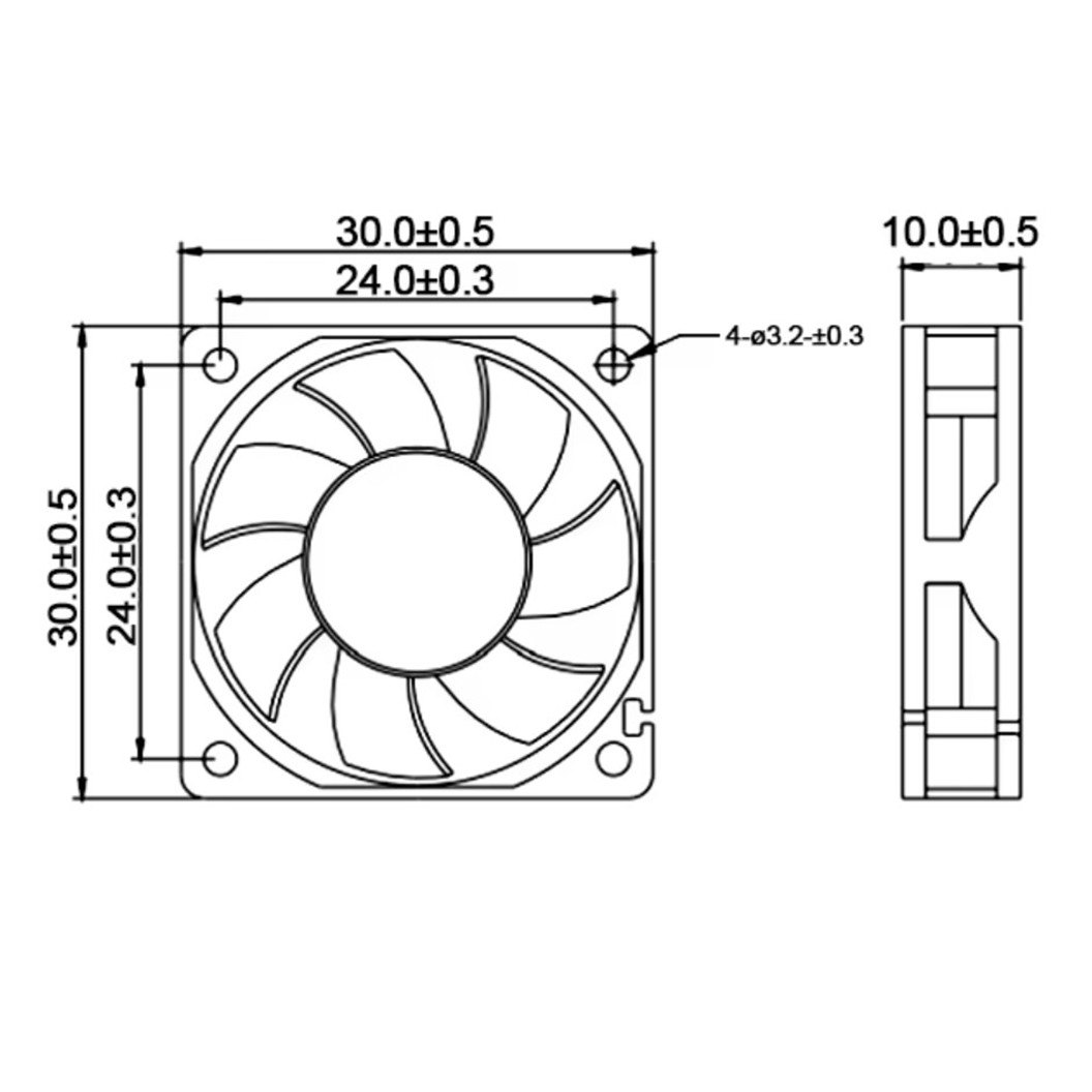 FAN 3010 DC 5V/12V พัดลมระบายอากาศ ขนาดเล็ก 30x30mm พัดลมระบายความร้อน 5VDC/12VDC Mini Fan DC ขนาด 3x3cm Brushless Cooling Fan FAN3010