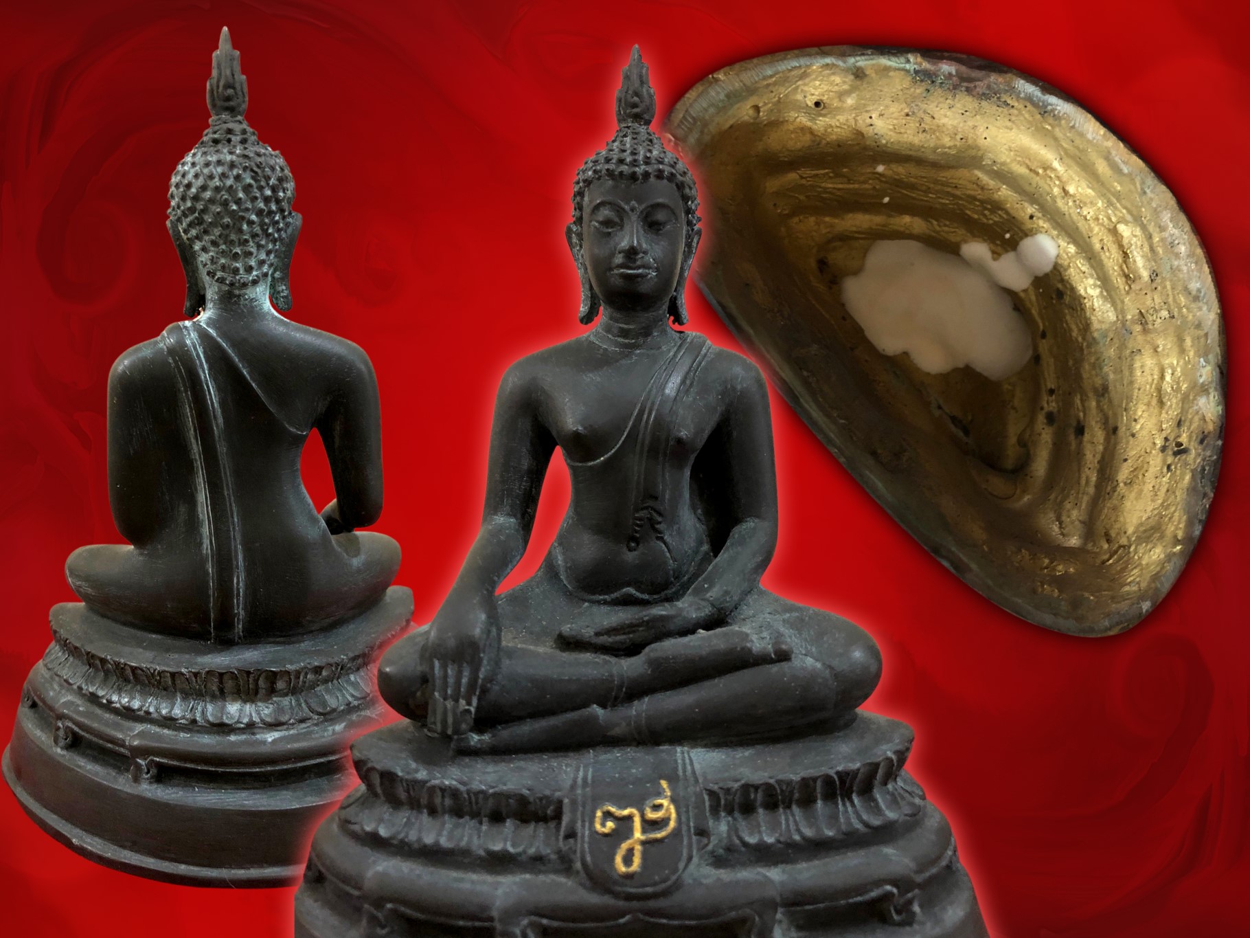 พระบูชาสมเด็จพุทธญาณนเรศวร์ วัดญาณสังวราราม ปี 2529 เนื้อโลหะรมดำ ขนาดหน้าตัก 3 นิ้ว สภาพองค์นี้ งาม ๆ สุด ๆ ครับ