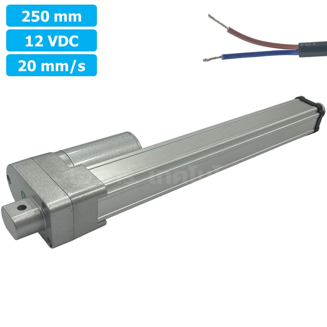 CLB-250 12VDC มอเตอร์ก้านชัก ระยะชัก 250mm 20mm/s 700N Electric Linear Actuator Low Noise เสียงรบกวนน้อย พัตเตอร์ไฟฟ้า Putter