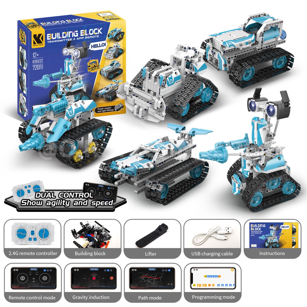 KEEYEE WORLD K96132 ชุดเรียนรู้ เสริมทักษะ Variable Robot ตัวต่อ STEAM Educational Programmable Robot Kit Building Block