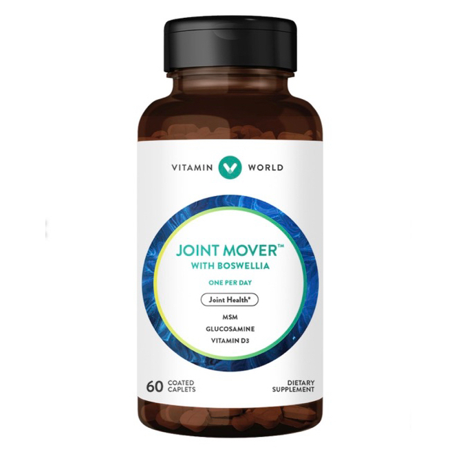 exp.04/2025 ใหม่ล่าสุด ทานแค่วันละ 1 เม็ด Vitamin World Joint Mover Glucosamine with Boswellia & Vitamin D3 One per day 60 เม็ด