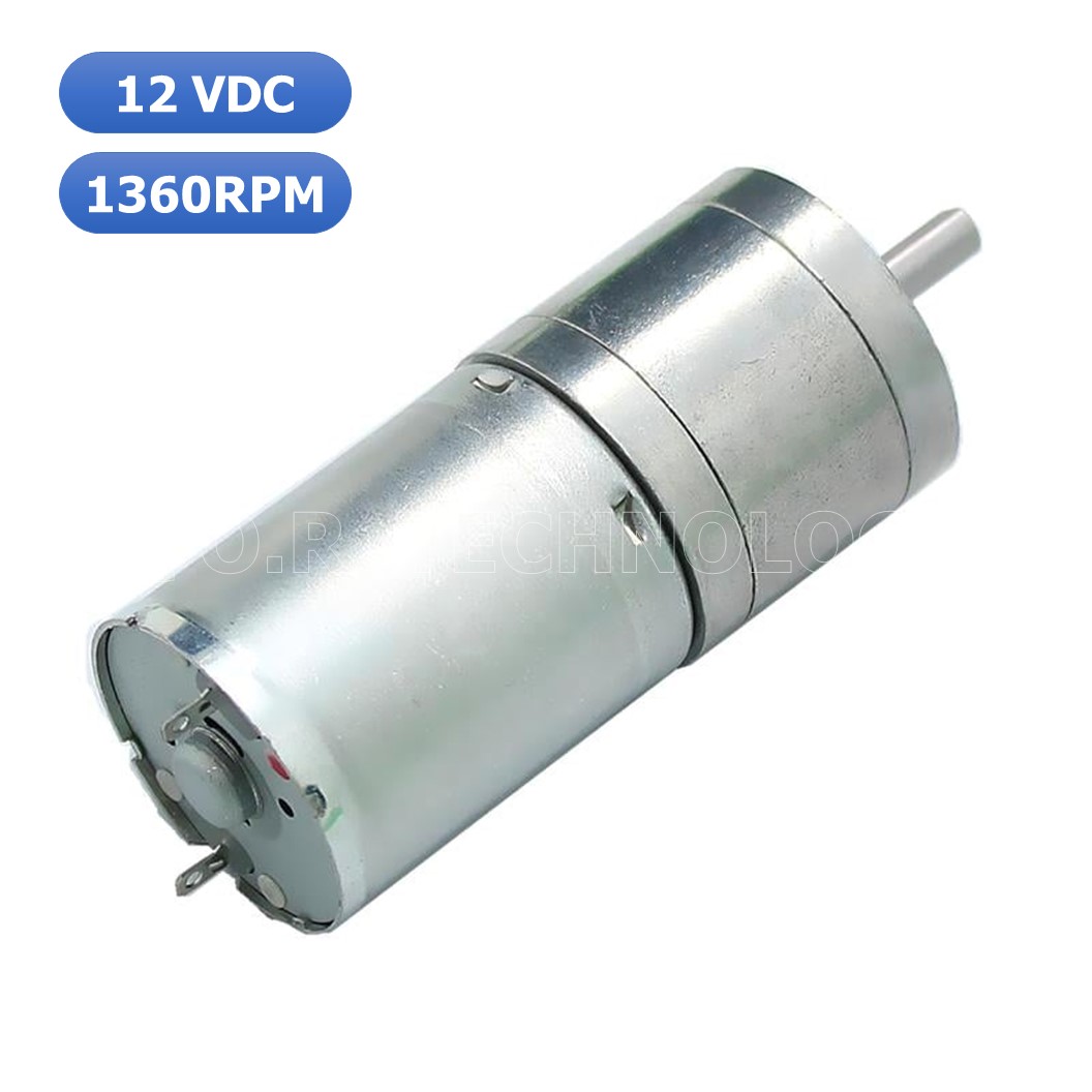 (1ชิ้น) JB363 มอเตอร์ มอเตอร์เกียร์ มอเตอร์อเนกประสงค์ 25GA-370 12VDC 1360RPM DC Gear Motor (Shaft D, 4mm)