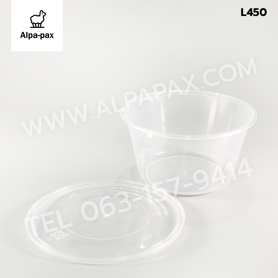 ถ้วยอาหารพลาสติก+ฝา 450ml. (ลัง 450ใบ) กล่องไมโครเวฟ กล่องข้าว กล่องอาหาร กล่องใส่อาหาร