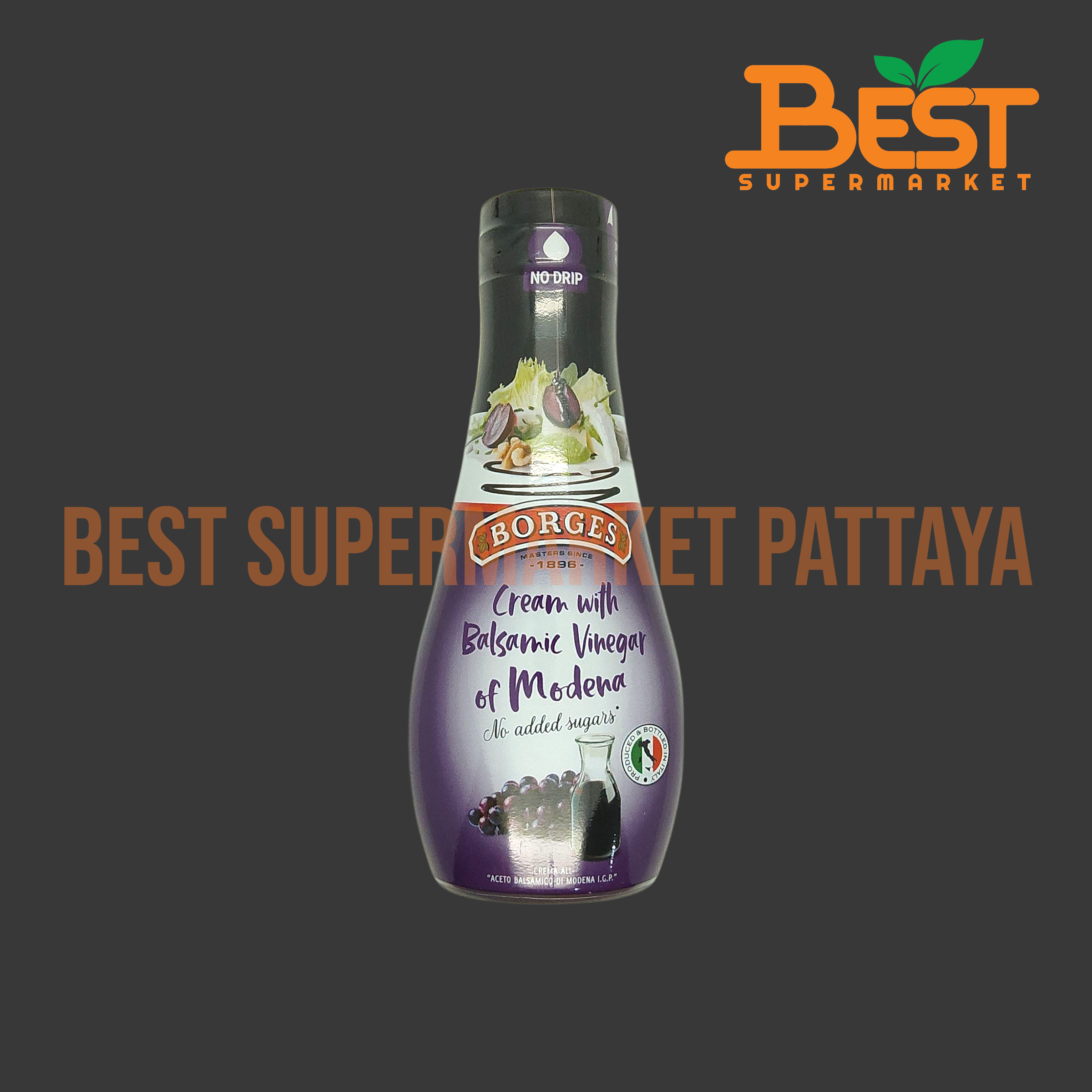ซอสน้ำส้มสายชู หมักจากองุ่น 250 มิลลิลิตร.Cream with Balsamic Vinegar of Modena 250 ml. Borges