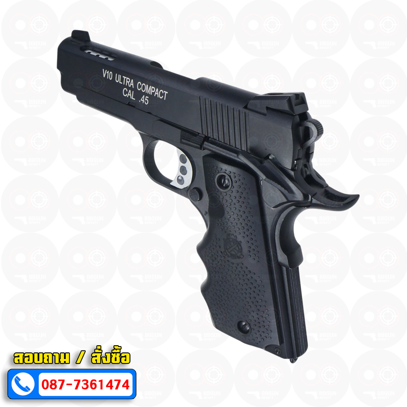 บีบีกันอัดแก๊ส Double Bell 793 BK Springfield V10 Ultra Compact 1911 สีดำ BB GUN