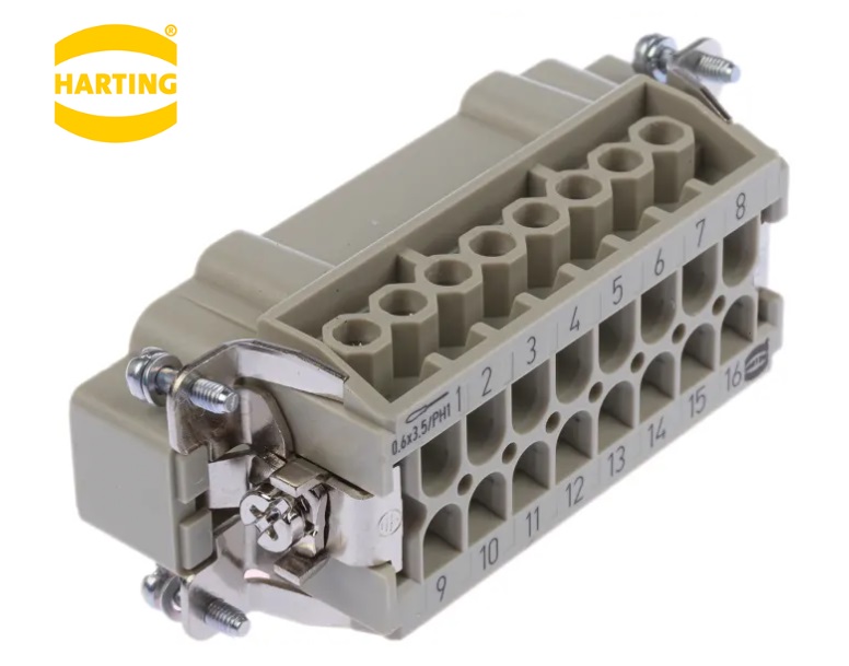 09200162612 16P+E HARTING INSERT MALE SCREW 16A 500V