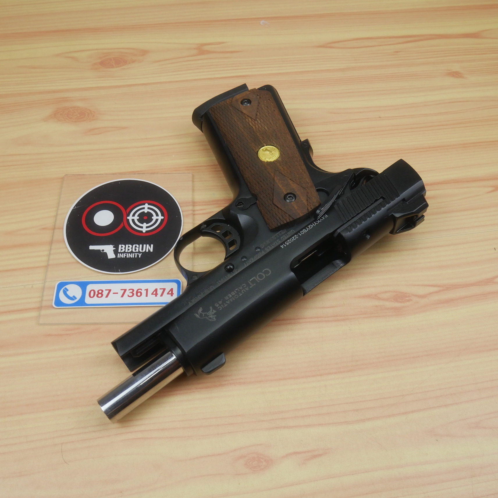 แบลงค์กัน KUZEY M1911 Special Combat สีดำ ลำกล้อง 4 นิ้ว blank gun ด้ามไม้