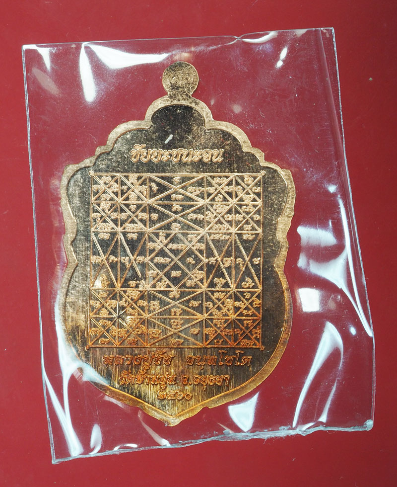 *29206 เหรียญเสมาหัวเสือ หลวงปู่ชัช วัดบ้านปูน อยุธยา กล่องเดิม 50