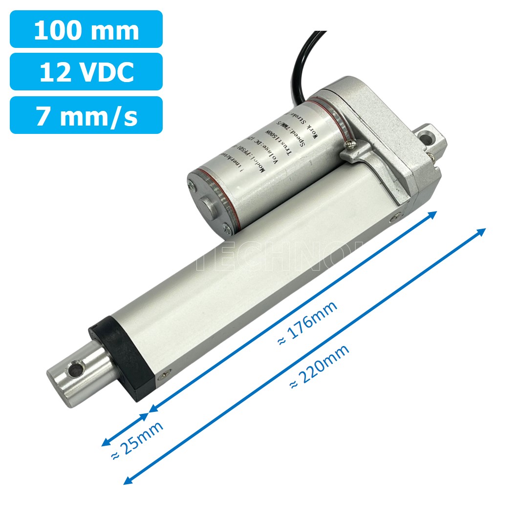 (1ชิ้น) NC481 มอเตอร์ก้านชัก พัตเตอร์ไฟฟ้า ระยะชัก 100mm 7mm/s 1500N 12VDC Electric Linear Actuator Putter DC 12V Stroke Length 100mm