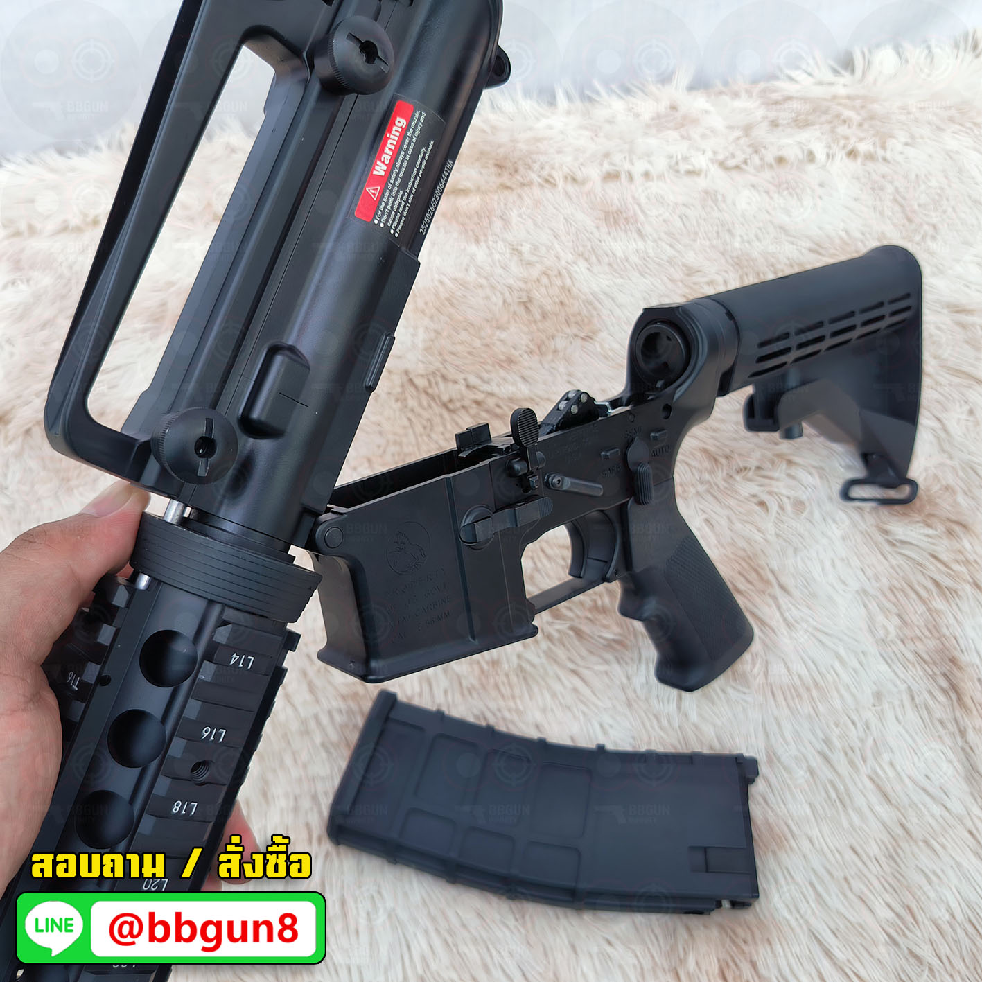 บีบีกันอัดแก็ส M4 RIS ระบบแก๊ส GBBR บอดี้โลหะ Golden Eagle MC 6604 RISM BB GUN