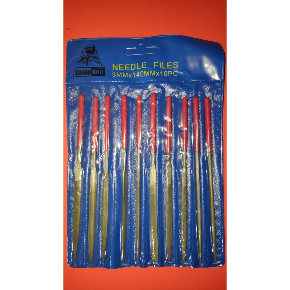 ตะไบช่างทอง 10 ตัวชุด ด้ามหุ้มยาง ตรา Eagle One 3MM x 140MM (ราคารวมแวท) ตะไบเล็ก ตะไบชุด ตะไบจิ๋วช่างทอง ตะไบหางหนู ตะไบละเอียด