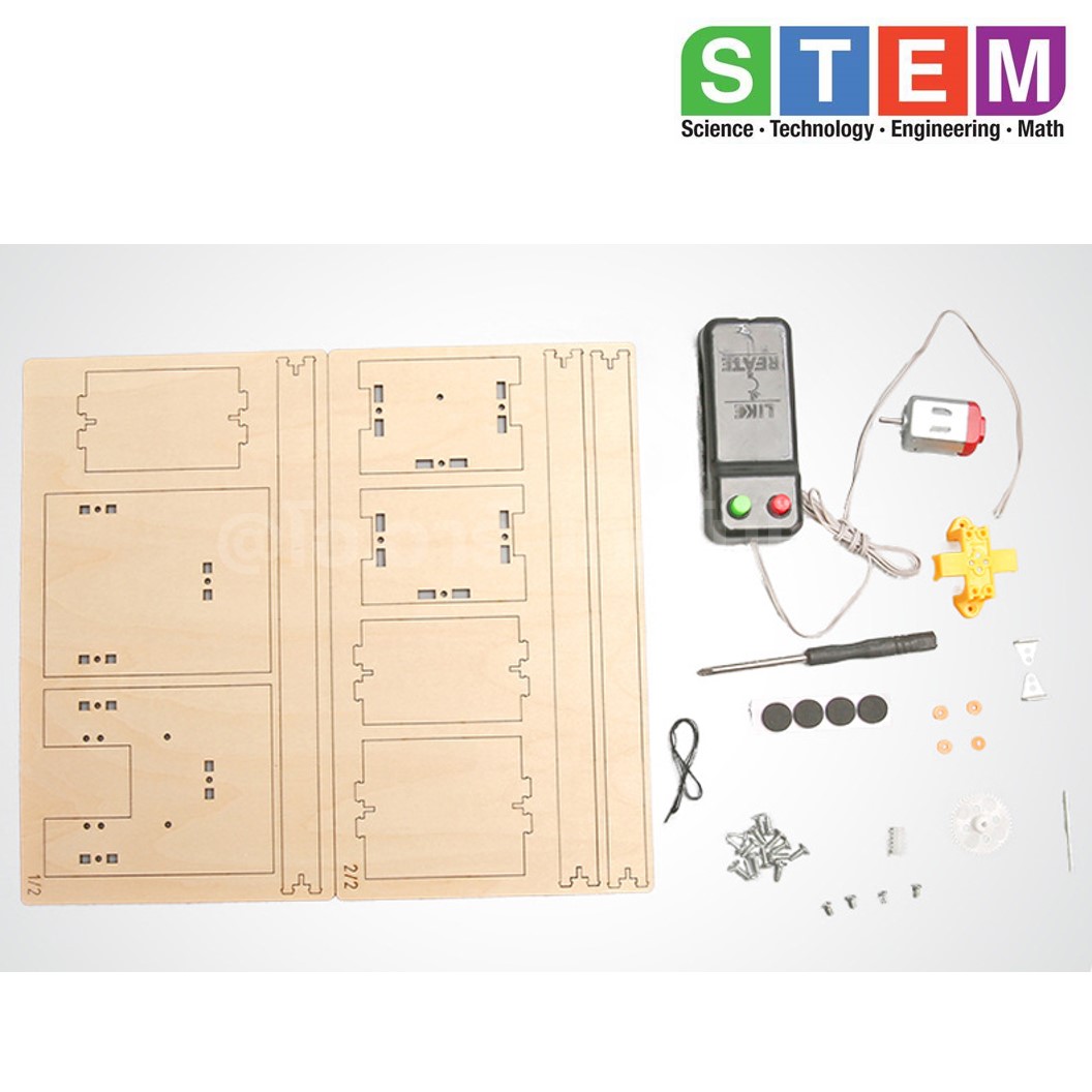 T-M206 ชุดประกอบไม้ ลิฟท์ รีโมท Remote Lift Wooden Kit STEM Education ของเล่นเสริมทักษะ เสริมพัฒนาการ ชุดเรียนรู้ ชุดทดลอง ลิฟท์ไฟฟ้า