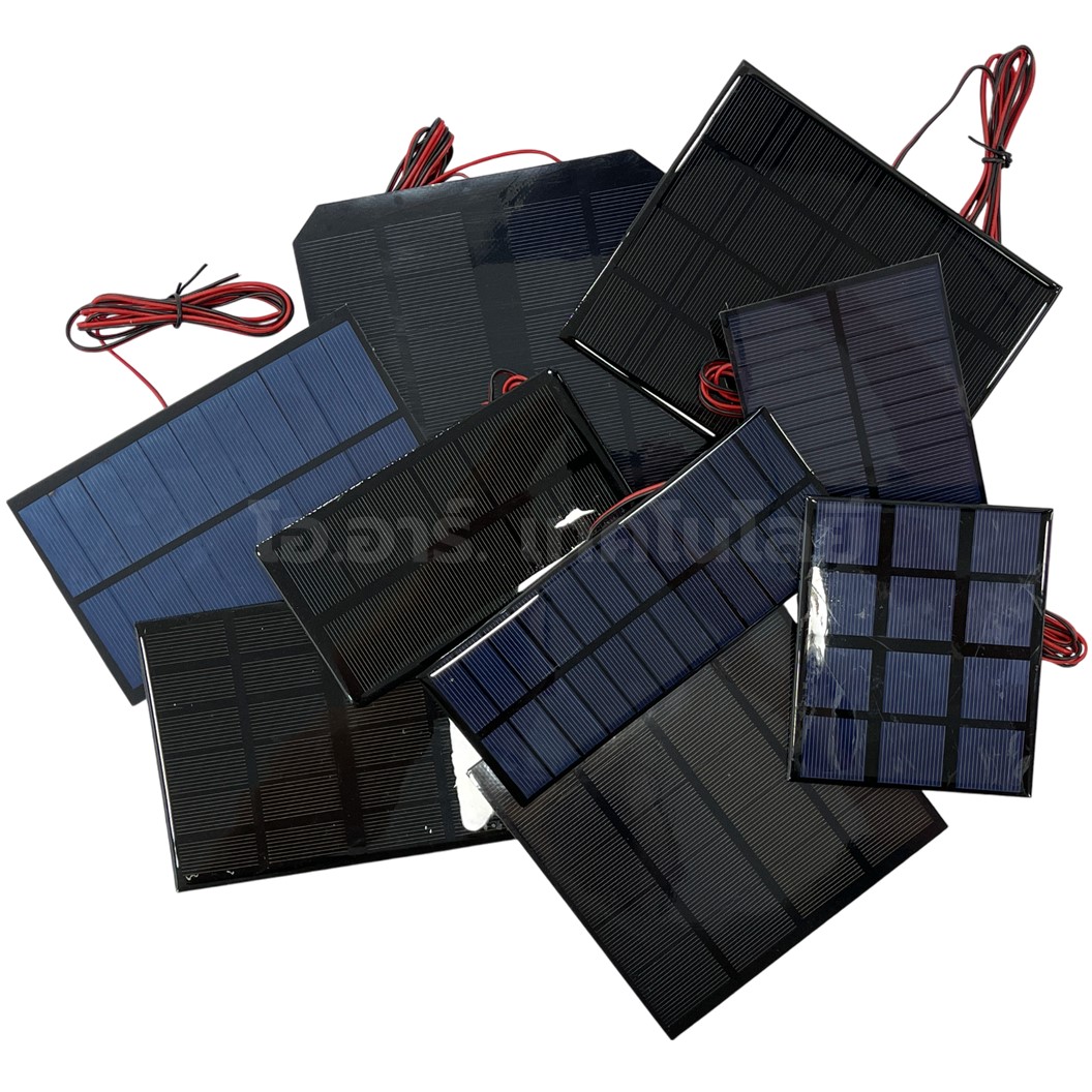 แผ่นโซล่าเซลล์ พร้อมสาย 3-10VDC สำหรับงานประดิษฐ์ ขนาดเล็ก Mini Solar cell with cable DIY kit แผงโซล่าเซลล์ พลังงานแสงอาทิตย์ การทดลอง Solarcell