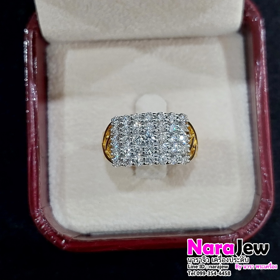 แหวนเพชรแถว 5 แถว หน้ากว้างใส่เต็มนิ้วสุดๆ ใส่สวยทรงซ้อ