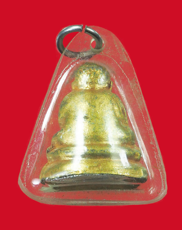 *33182 พระสังกัจจายณ์ วัดสังกัจจายณ์ ปี 2512 กระหลั่ยทอง เลี่ยมพลาสติกเก่า 8