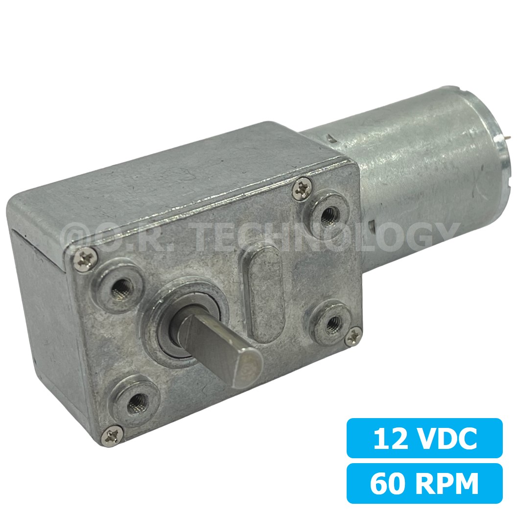 JB117 มอเตอร์วอร์มเกียร์ JGY370 12VDC 60RPM DC Metal Worm Gear Motor Brushed มอเตอร์เกียร์ แกน 1ข้าง JGY-370 มอเตอร์ตัวหนอน