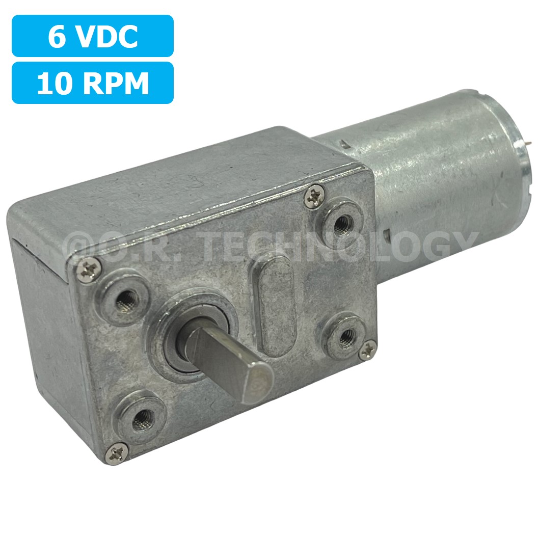 JB102 มอเตอร์วอร์มเกียร์ JGY-370 6VDC 10RPM DC Metal Worm Gear Motor Brushed มอเตอร์เกียร์ แกน 1ข้าง JGY370 มอเตอร์ตัวหนอน
