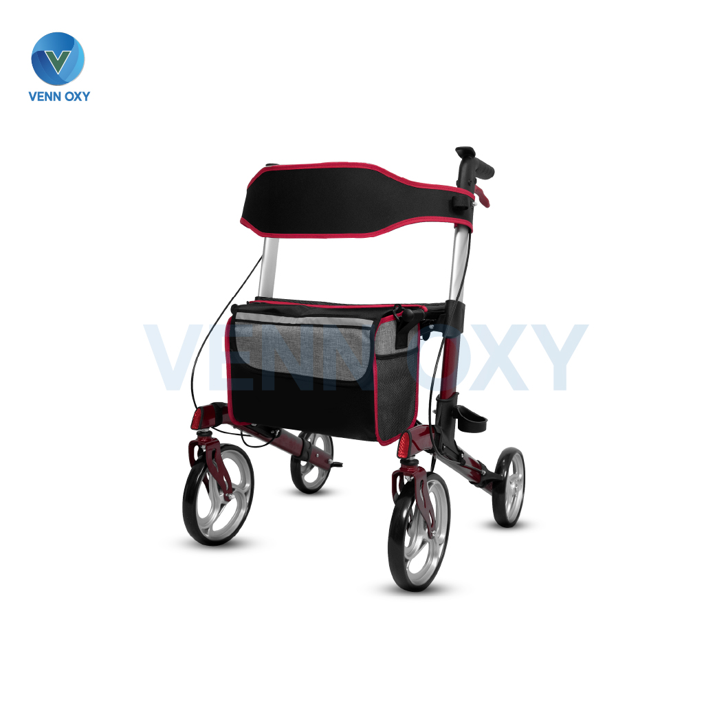 Rollator รุ่น BT803L วอล์กเกอร์แบบ 4 ล้อ มาพร้อมที่นั่งในตัว อุปกรณ์ช่วยพยุงเดินและฝึกเดิน (รับประกัน 1 ปี)