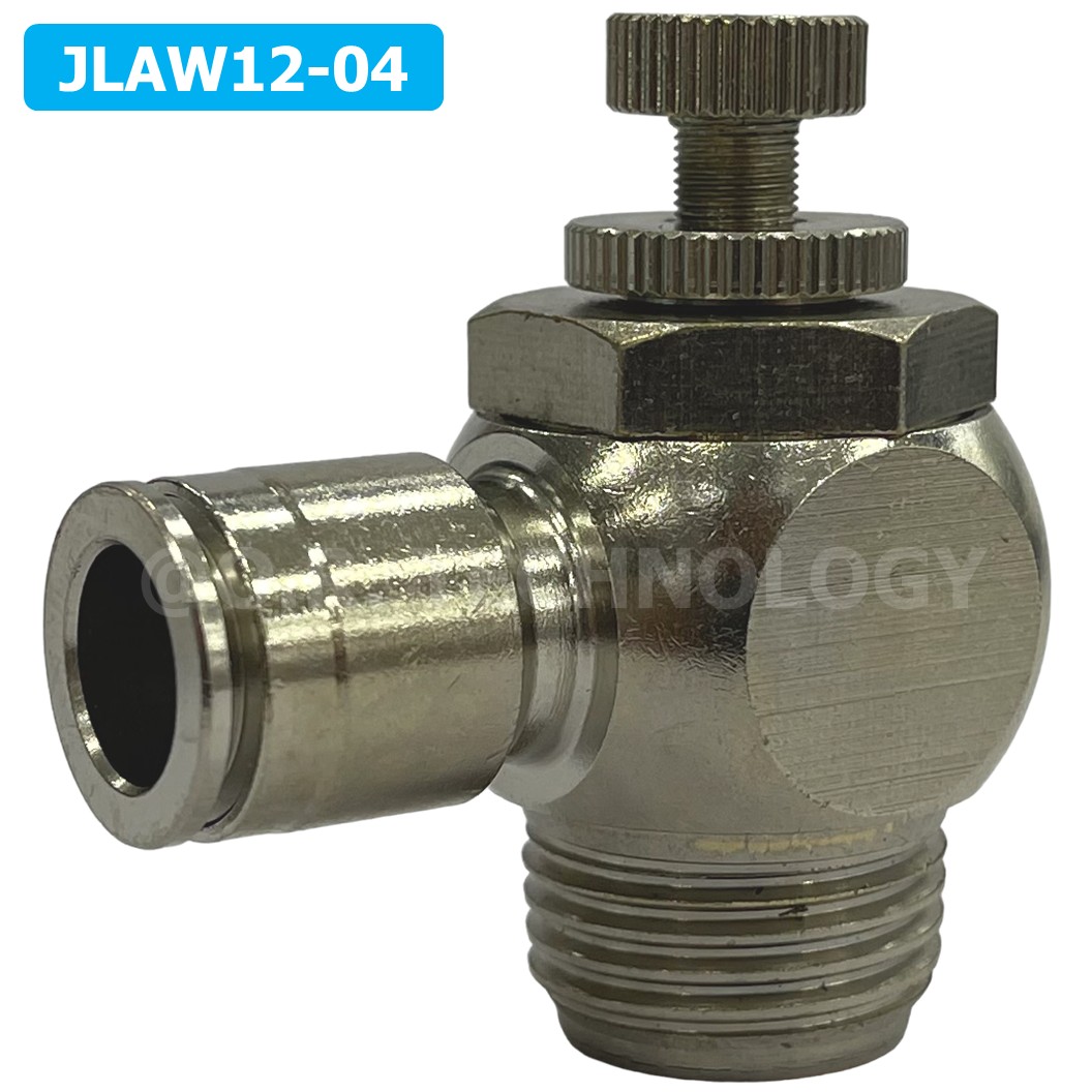 (1ชิ้น) JLAW12-04 ข้อต่อลมสแตนเลส ข้อต่อปรับลม งอ STAINLESS Air Flow Speed Controller ควบคุมความเร็วลม Speed Control valve JLAW JSL