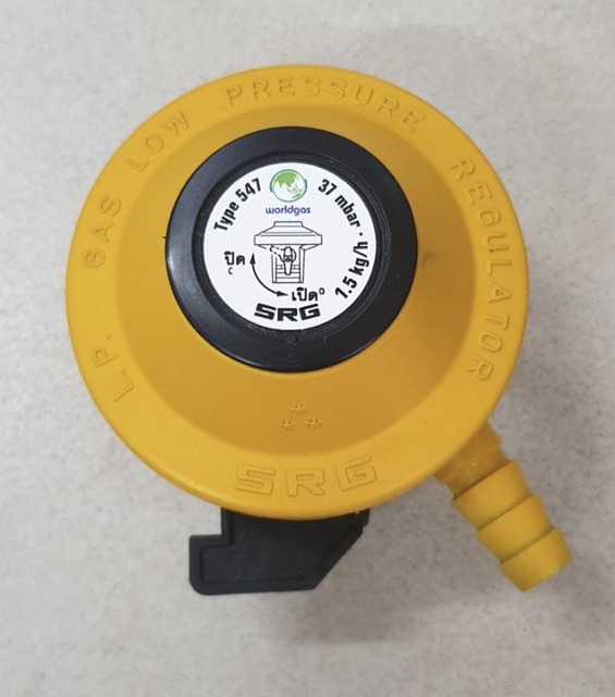 หัวปรับแก๊สหัวกด ถังเวิลด์แก๊ส world gas 13.5 กก. แบบกด หัวถังเชลล์เก่า (Shell) Type 547 LPG Gas Low Pressure Regulator