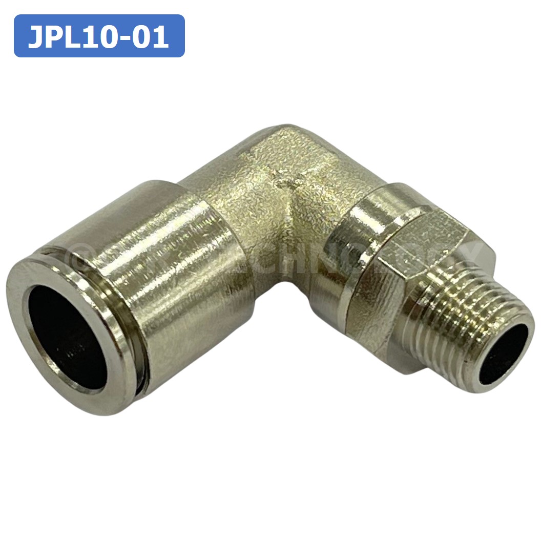 (1ชิ้น) JPL10-01 ข้อต่อลม เกลียวนอก งอ90° สแตนเลส STAINLESS Male Thread Elbow Pipe Quick Fittings Connector ข้อต่อลมสแตนเลส ข้องอ