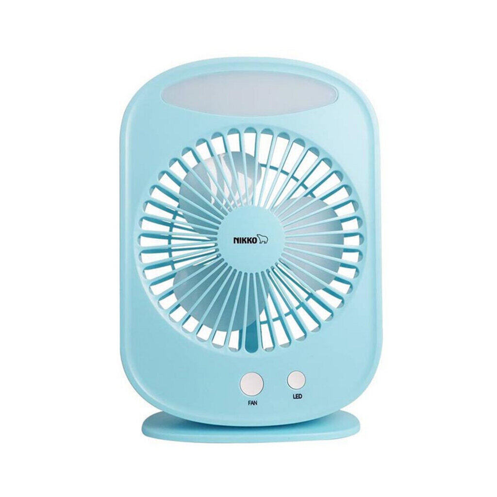 NIKKO พัดลมชาร์จไฟอเนกประสงค์ พกพาสะดวก พร้อมไฟ LED ปรับได้ 3 ระดับ รุ่น NKMF-L2895