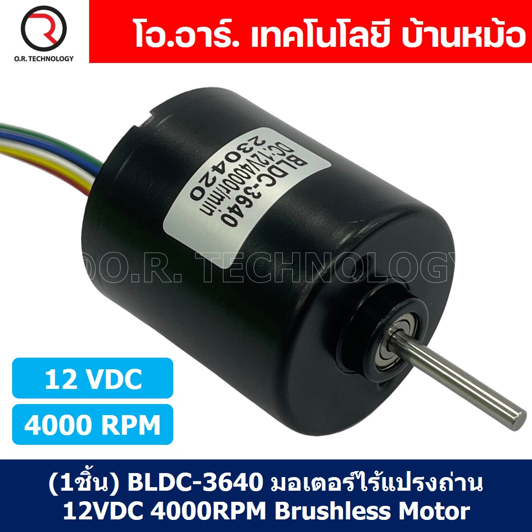 (1ชิ้น) BLDC-3640 มอเตอร์ไร้แปรงถ่าน มอเตอร์ 12VDC 4000RPM Brushless Motor DC Zhengke