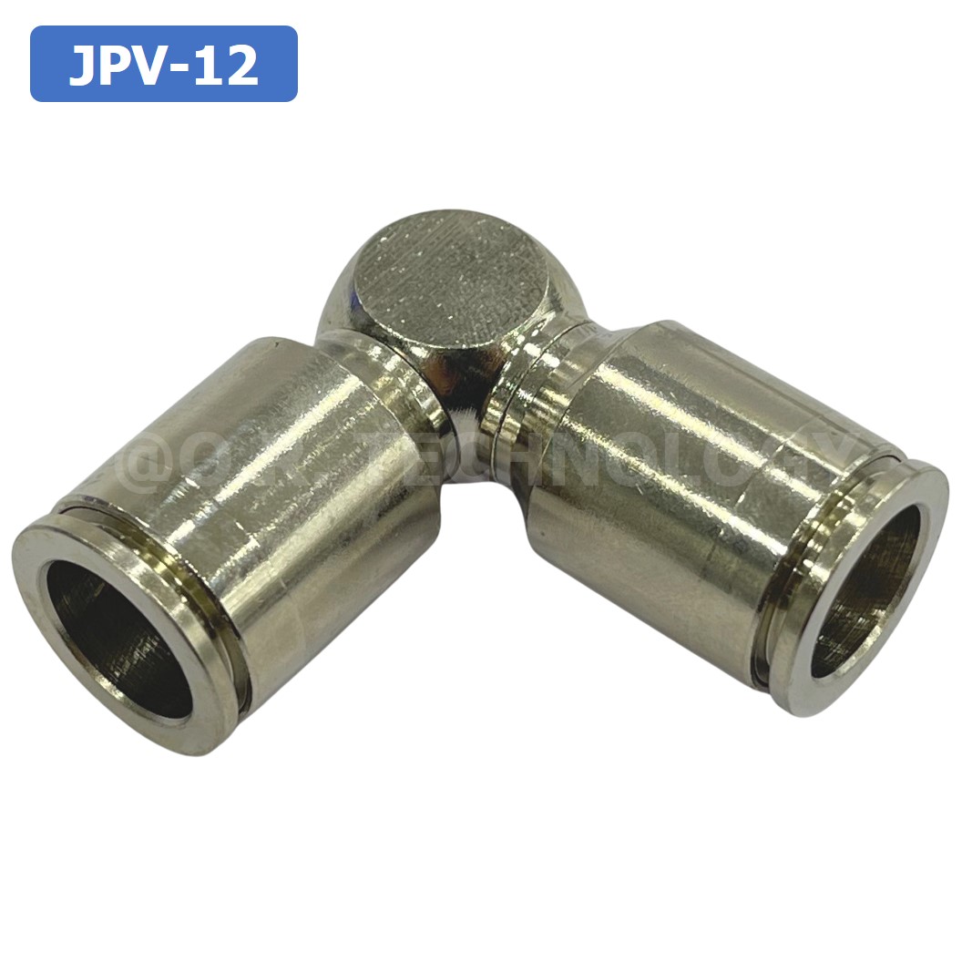 (1ชิ้น) JPV-12 ข้อต่อลม สแตนเลส 2ทาง งอ90 ตัวL STAINLESS 2 Way Elbow Air Connector JPV Pneumatic 2 Ways Fitting ข้อต่อลมสแตนเลส สำหรับ สายลม 12x8mm
