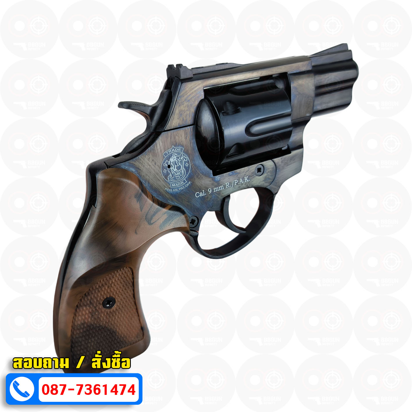 Ekol Lite แบลงค์กัน ลูกโม่ 2 นิ้ว สีดำ (Black) Smith & Wesson blank gun Revolver 2 inch