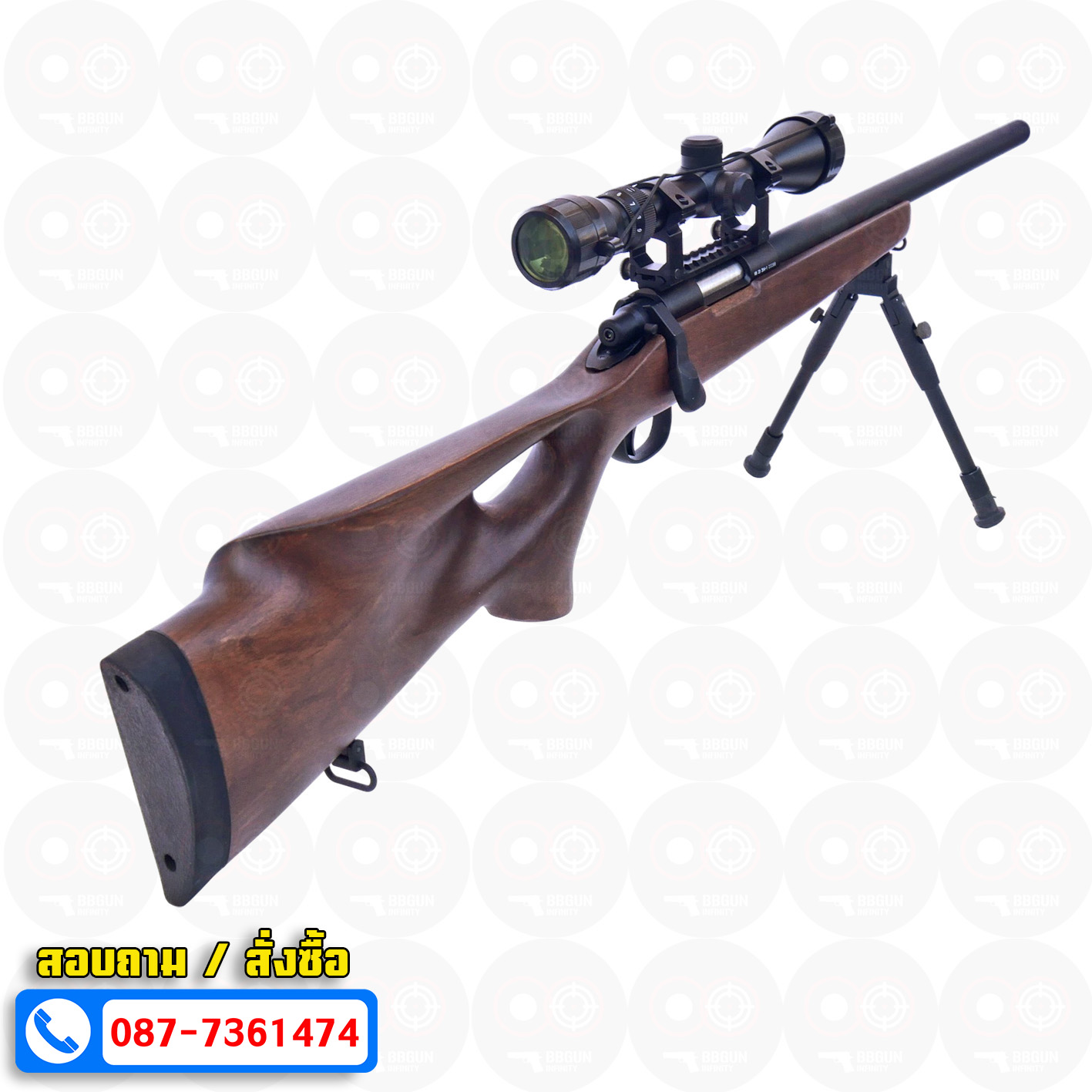 บีบีกันสไนเปอร์ไรเฟิล Double Bell 204-1 VSR-10 พันท้ายไม้แท้ Varmint Thumbhole Air Cocking BB GUN Sniper Rifle