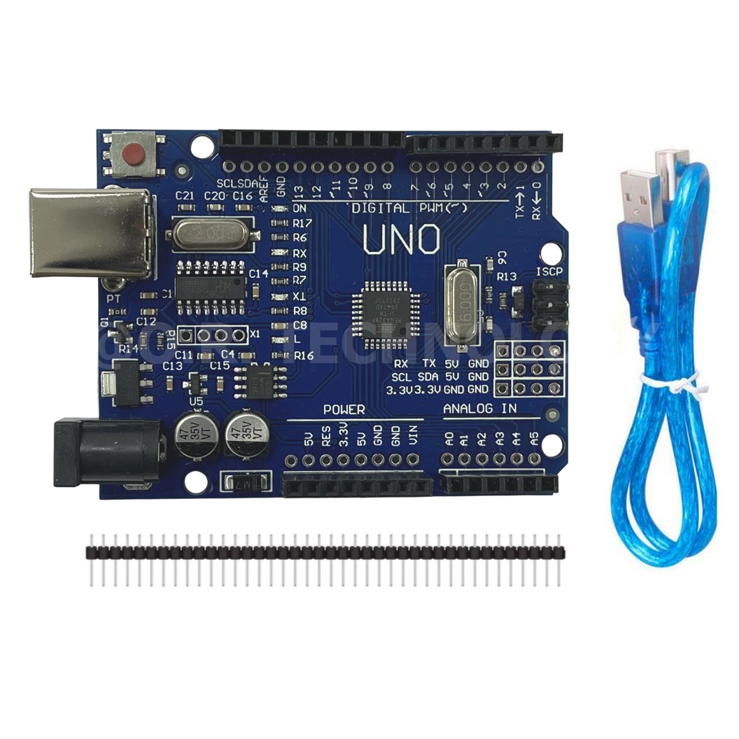 Arduino UNO R3 บอร์ดอาร์ดูโน่ UNO R3 SMD/DIP ATmega328 Arduino UNO R3 SMD Board แบบมีสาย USB / ไม่มีสาย / มีสายพร้อมเคส