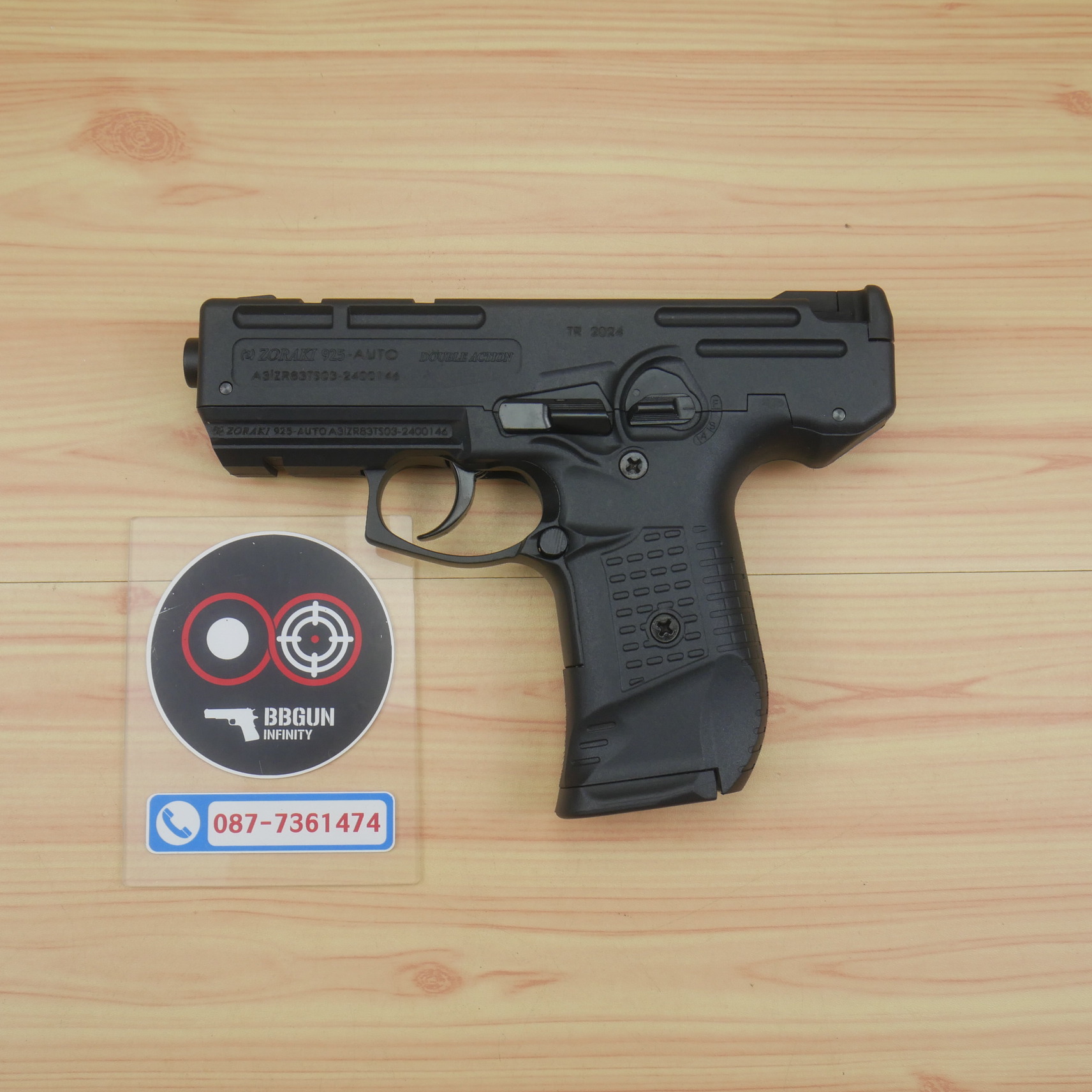 แบลงค์กัน Zoraki 925 Sami-Full Auto BLACK 9 mm P.A.K Blank gun (แถม 2 แม็กกาซีน กล่องปืน น้ำยาปืน แส้)