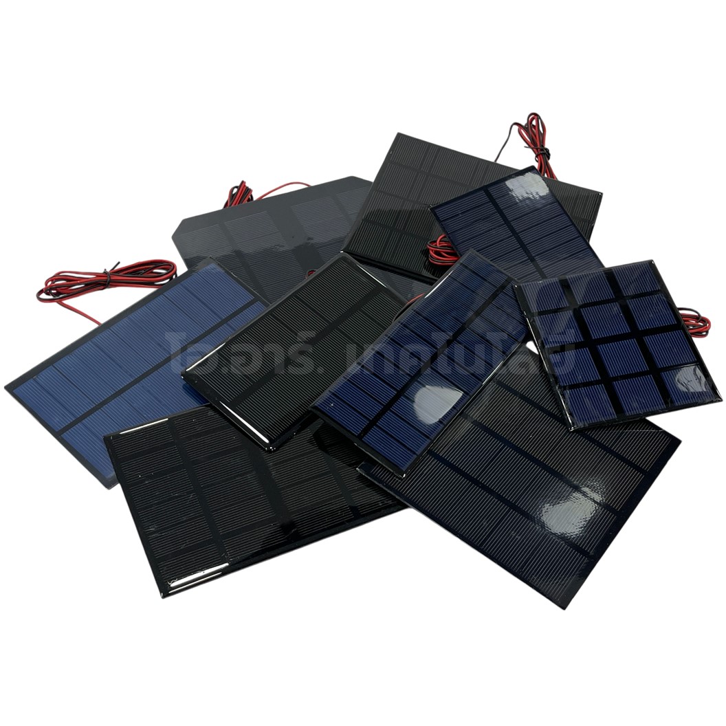แผ่นโซล่าเซลล์ พร้อมสาย 3-10VDC สำหรับงานประดิษฐ์ ขนาดเล็ก Mini Solar cell with cable DIY kit แผงโซล่าเซลล์ พลังงานแสงอาทิตย์ การทดลอง Solarcell