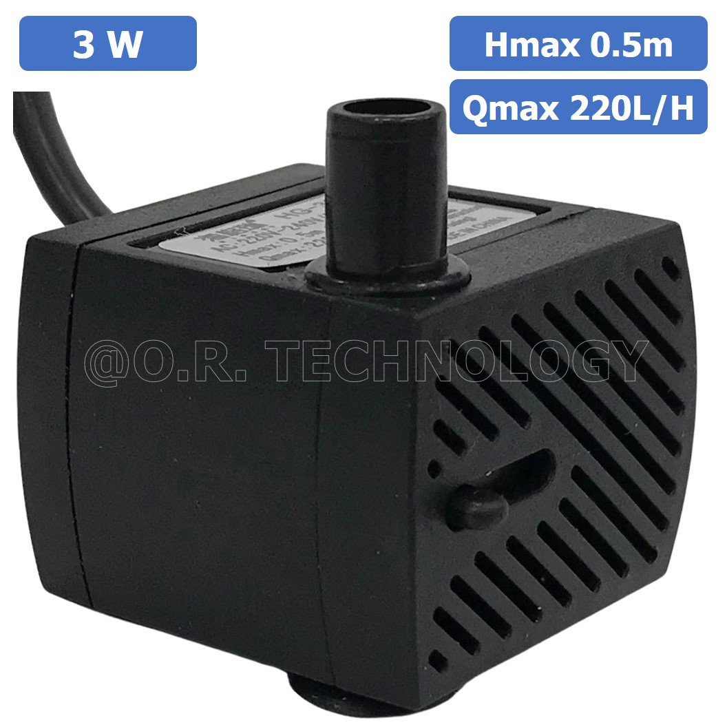(1ชิ้น) HG-320 ปั๊มน้ำ ปั๊มแช่ พร้อมปลั๊กเสียบ 220VAC 3W Water pump Submersible Pump Hmax 0.5m Qmax 220L/H