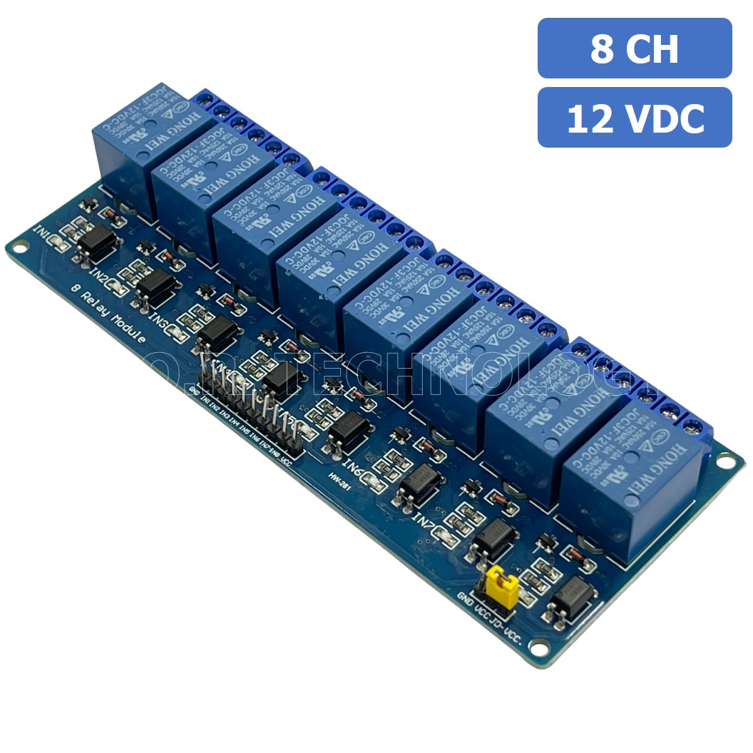 (1ชิ้น) NA195 โมดูลรีเลย์ 12VDC 8 ช่อง รีเลย์ 8 Channel Low Level Relay Module DC 12V (with light coupling)