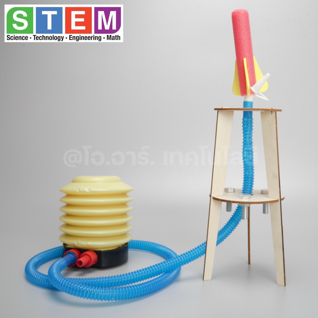 T-M135 ชุดประกอบไม้ จรวด พลังงานลม Air Rocket Launcher Wooden Kit STEM Education ของเล่นเสริมทักษะ เสริมพัฒนาการ ชุดเรียนรู้ ชุดทดลอง จรวดแรงดันลม