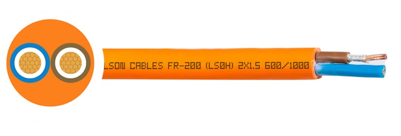 สายไฟ FR-200 2x1.5mm2 600/1000V CU/MGT/XLPE/LSHF Fire Resistant Cables สอบถาม