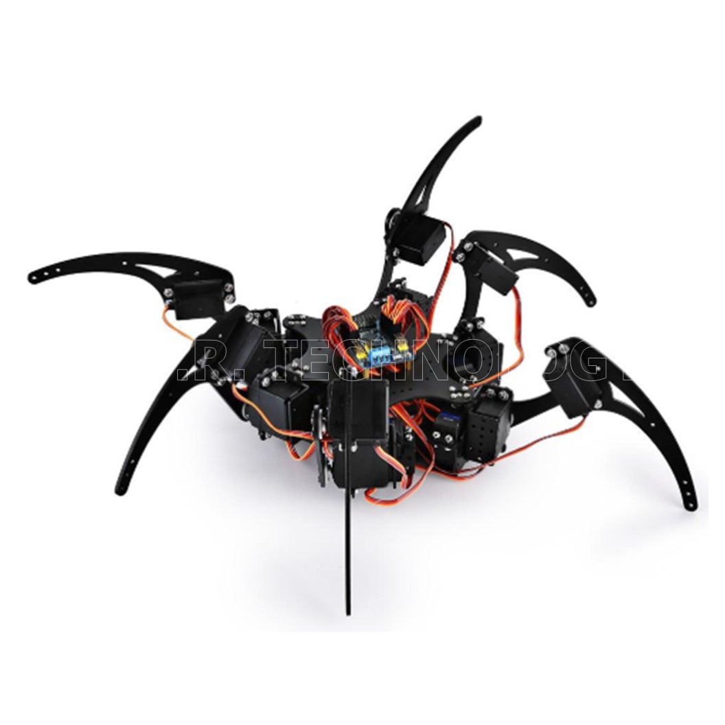 AD065 ชุดหุ่นยนต์ แมงมุม 18DOF Aluminium Hexapod Spider Six 3DOF Legs Robot Frame with Servos & Servo Horn & 32CH Controller DIY
