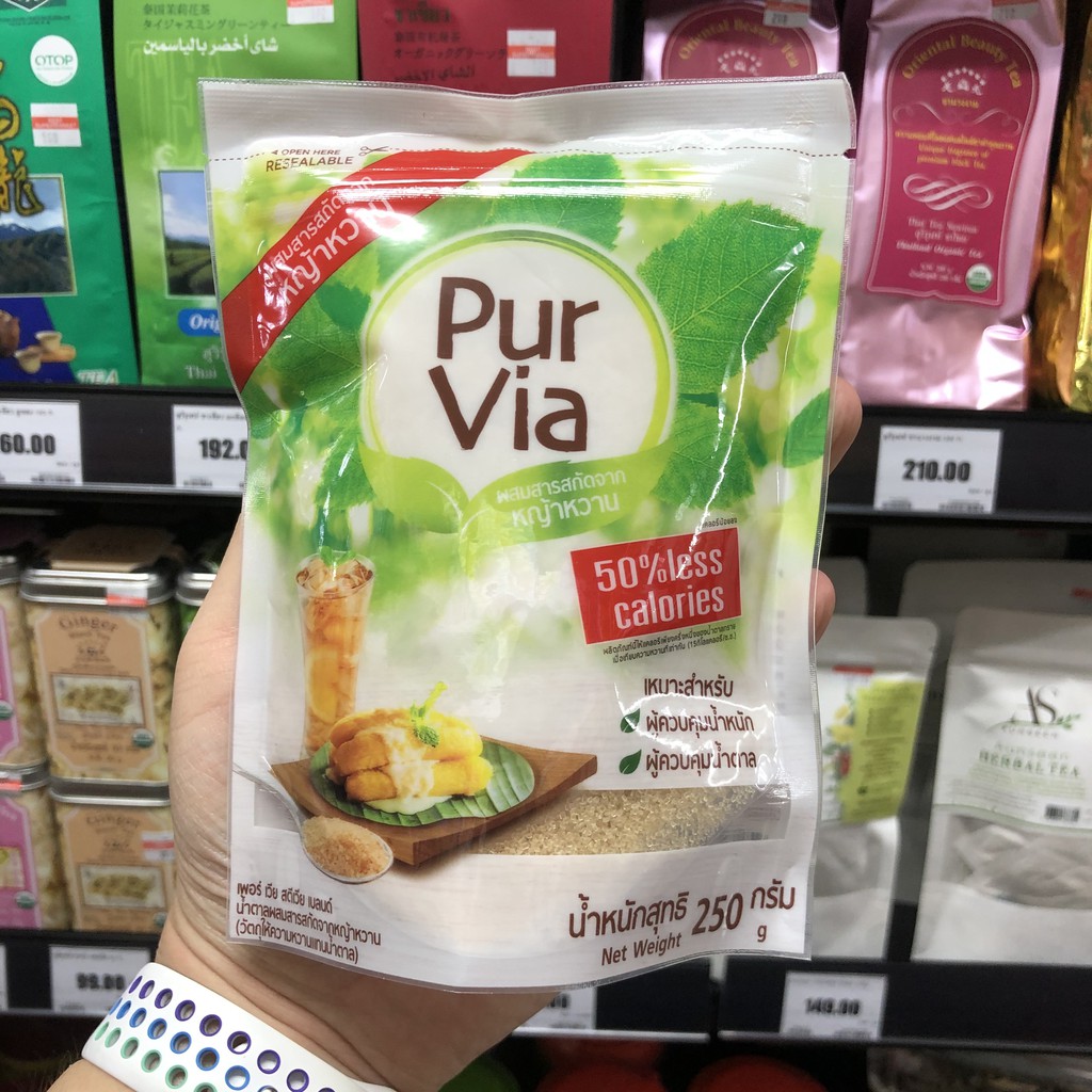 เพอร์ เวีย น้ำตาลผสมสารสกัดจากหญ้าหวาน 250 กรัม Pur Via Sugar Stevia Blend 250g. 8850186820013