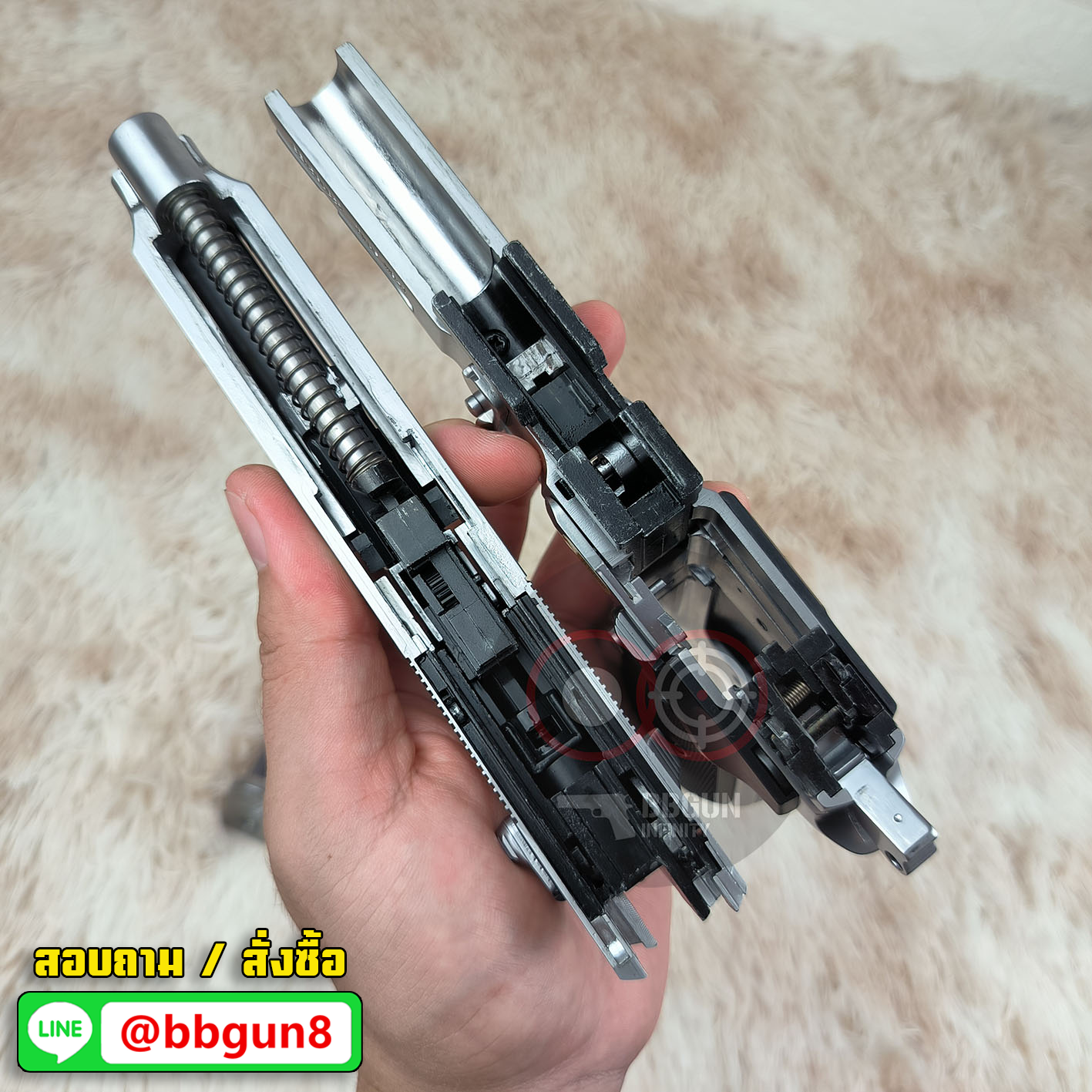 ปืนบีบีกันอัดแก๊ส WE Beretta M9A1 Full-Auto GBB (Silver)