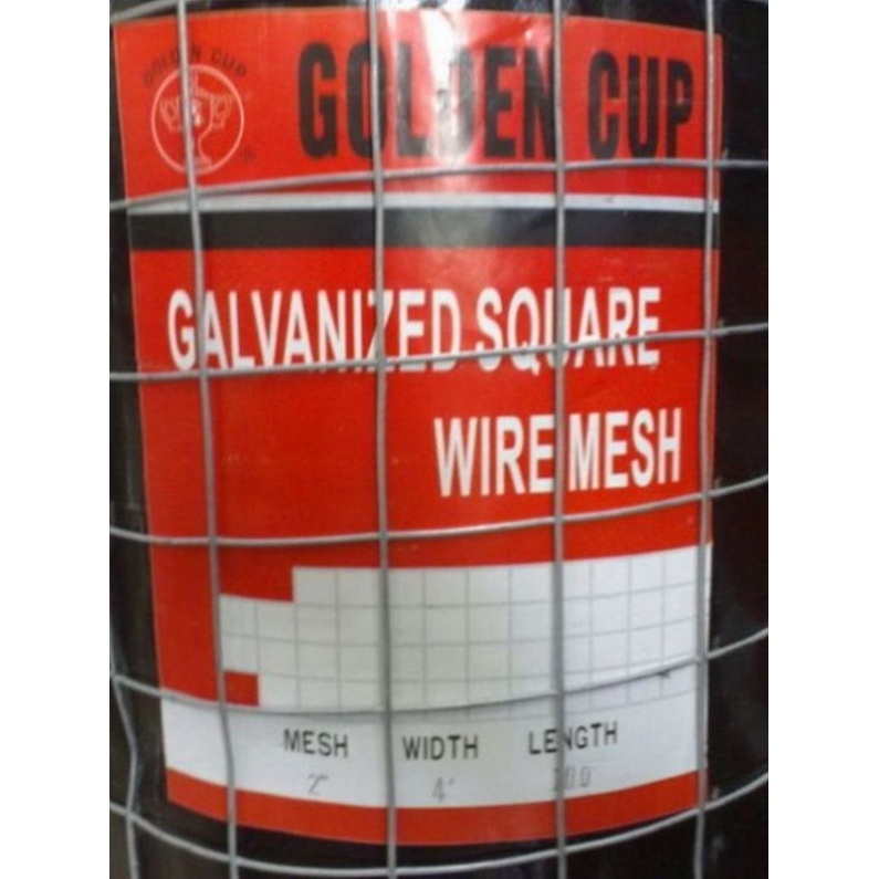 ลวดตาข่ายสี่เหลี่ยม ตรา ถ้วยแดง (ราคารวมแวท) กว้าง 90 ซม. ยาว 30 ม. ลวดเบอร์ 14 ขนาด 2x2x3 {รหัสสินค้า0102702903}
