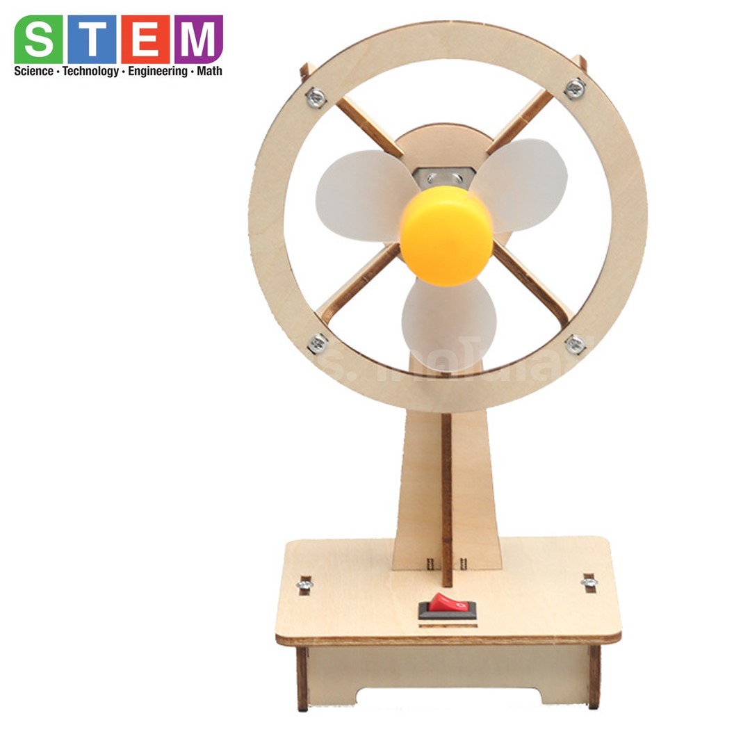 T-M187 ชุดประกอบไม้ พัดลมไฟฟ้า Electric Fan Wooden Kit STEM Education ของเล่นเสริมทักษะ เสริมพัฒนาการ ชุดเรียนรู้ ชุดทดลอง พัดลม