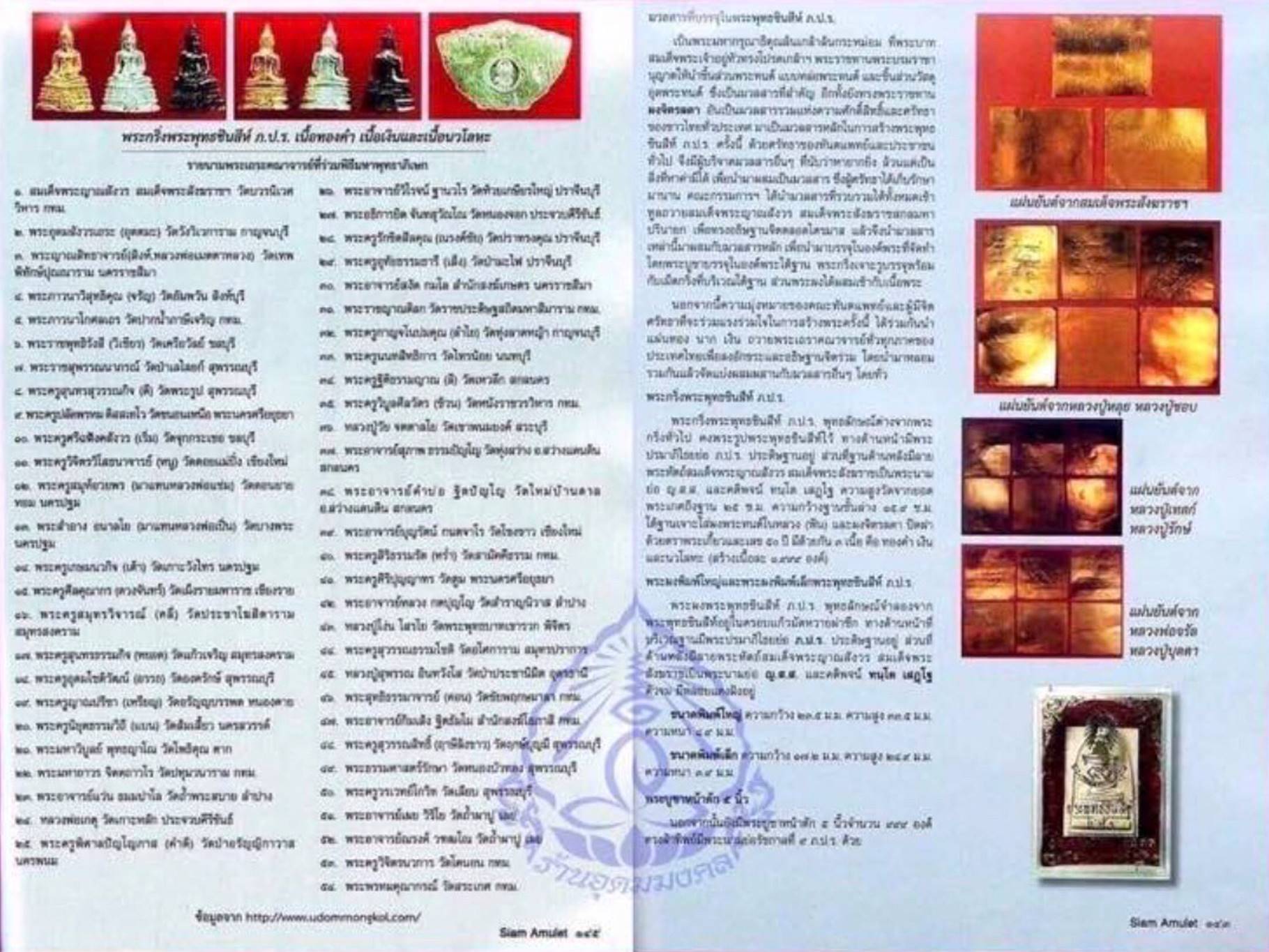 พระพุทธชินสีห์ ภปร.(สมเด็จทันโต) ผสมมวลสารมหามงคลพระทนต์ในหลวง ร.9 ปี 2533 (พิมพ์ใหญ่) มีกล่องครบถ้วน