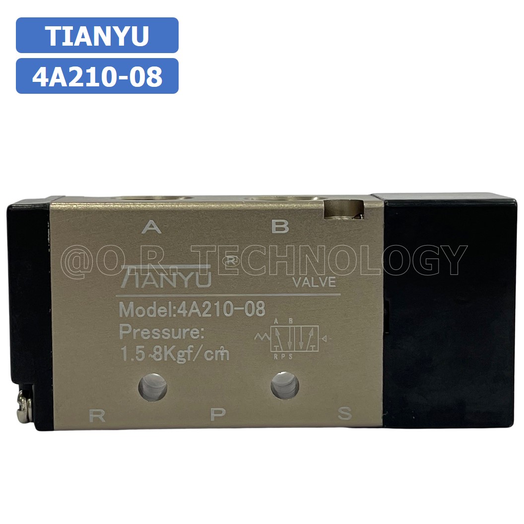 (1ชิ้น) 4A210-08 วาล์วควบคุมด้วยลม 1 ข้าง 5/2 Single Air Control Valve Pneumatic TIANYU