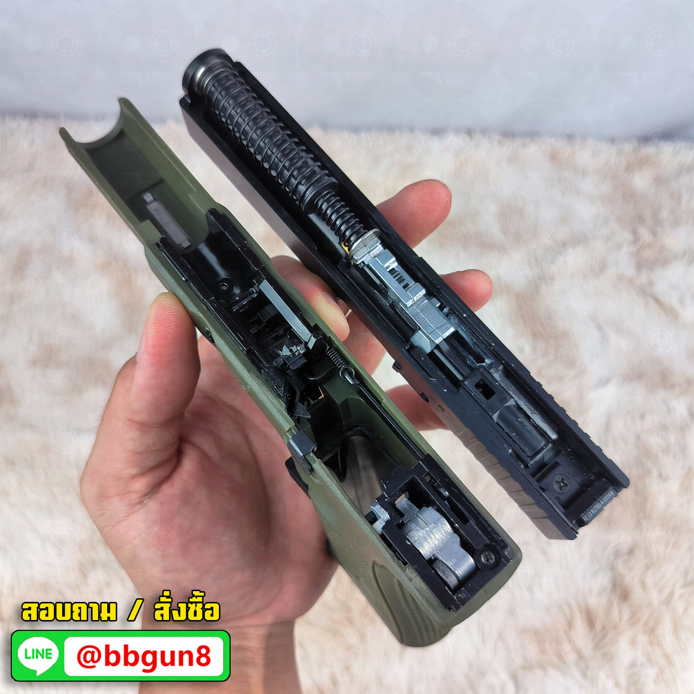 บีบีกันอัดแก๊ส Army Armament (R17SD-A) Glack 17 Gen 4 ด้ามสีเขียว (OD) BB GUN